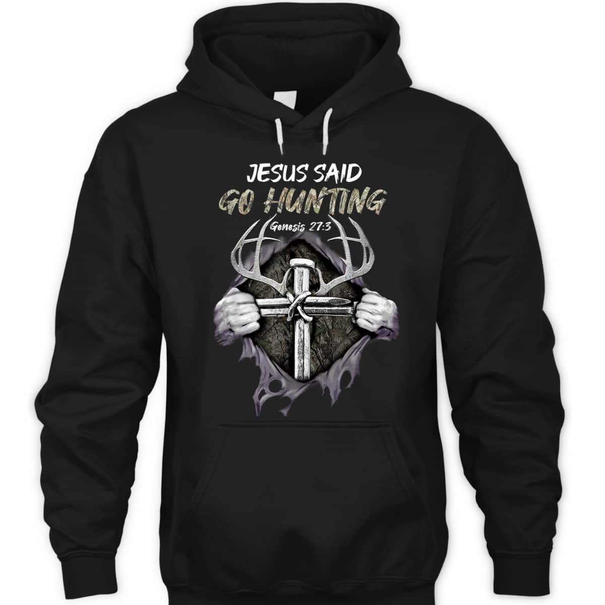 Jesus Go Hunting Genesis 27:3 Hunting Christian Bible Verse Cross T-Shirt Jesus Go Hunting Genesis 27:3 Hunting Christian Bible Verse Cross T-Shirt