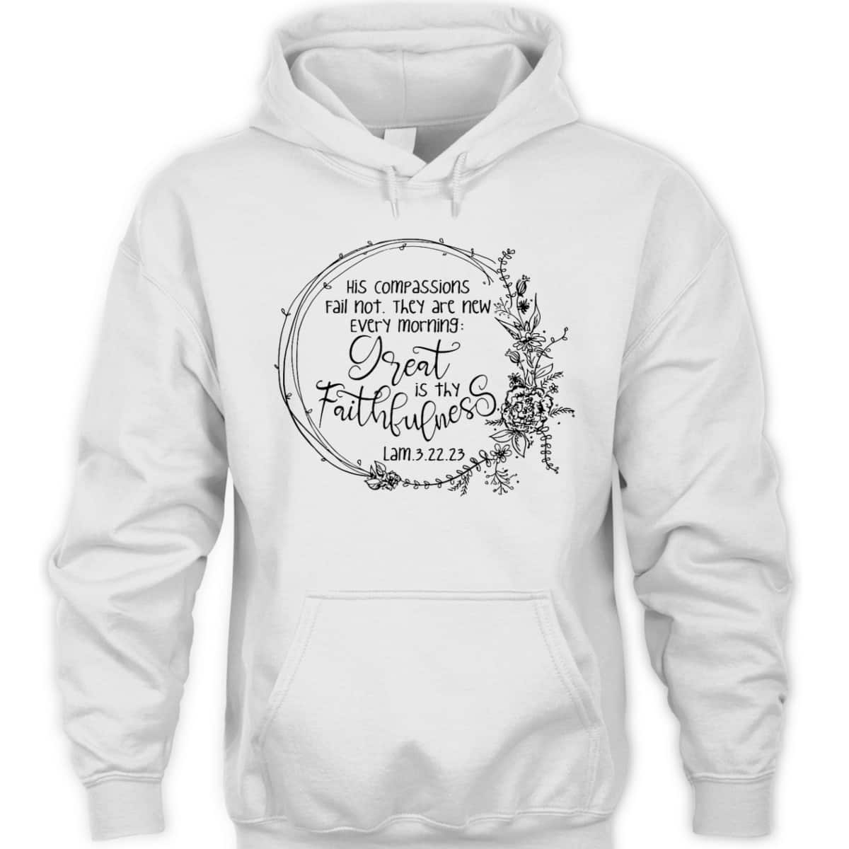 Great Is Thy Faithfulness Christian Devotee God Jesus Lover Bible Verse T-Shirt