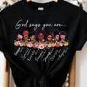 Black Women God Says You Are Strong T-Shirt Afro Woman Gift
