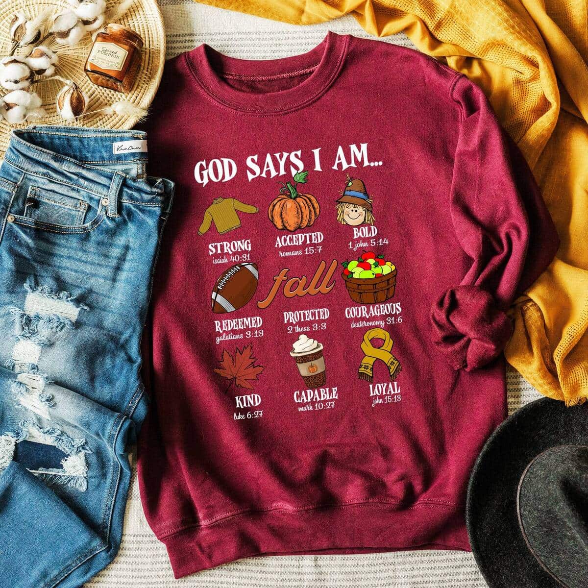 God Says I Am Religious Thanksgiving T-Shirt Faith Fall Season Gift God Says I Am Religious Thanksgiving T-Shirt Faith Fall Season Gift