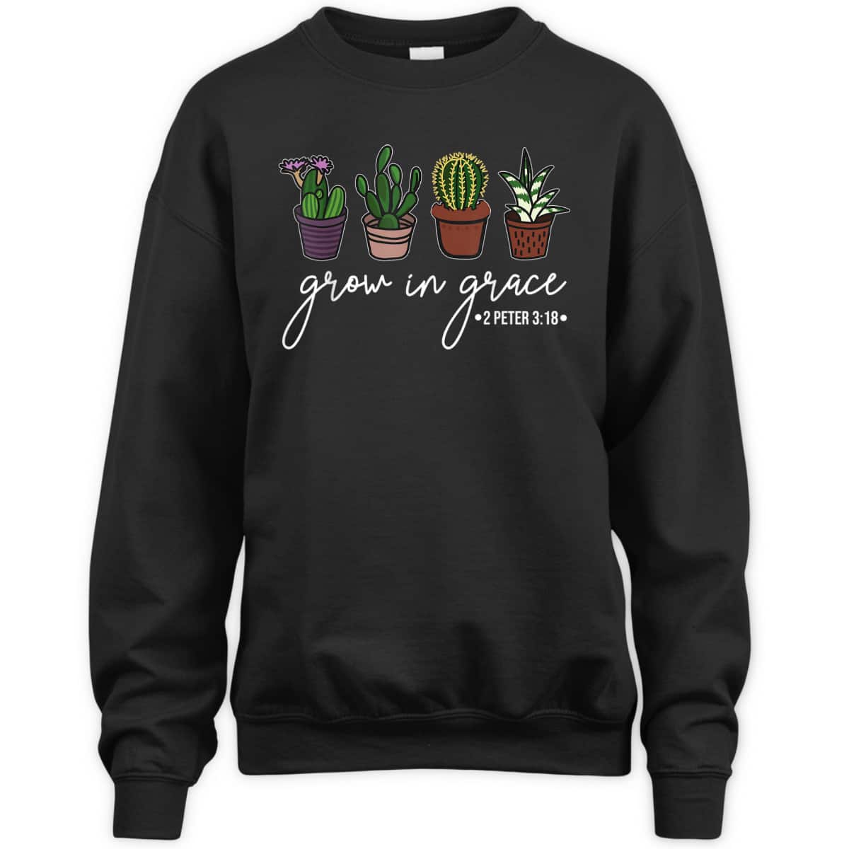 Grow In Grace Christian Cute Cactus Lover Bible Verse T-Shirt Grow In Grace Christian Cute Cactus Lover Bible Verse T-Shirt