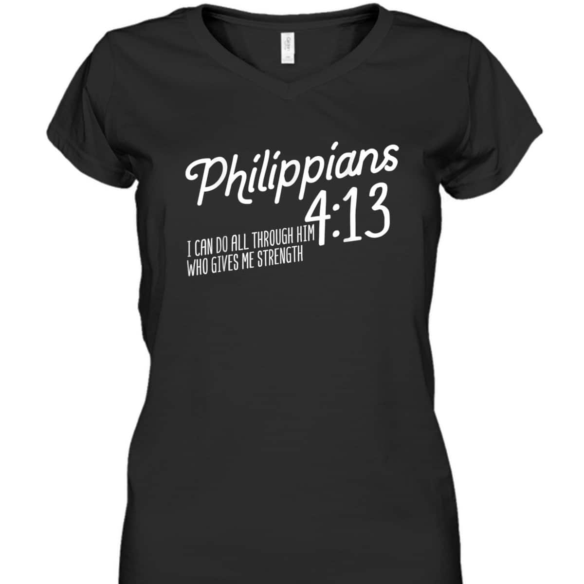 Christian Bible Verse Philippians 4:13 Religion Bible Scripture T-Shirt