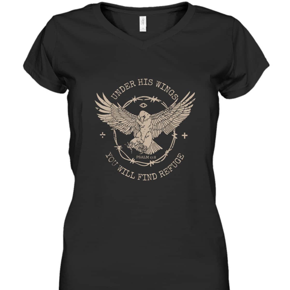 Eagle Vintage Faith Based Christian Jesus Bible Verse T-Shirt Under His Wings You Will Find Refuse