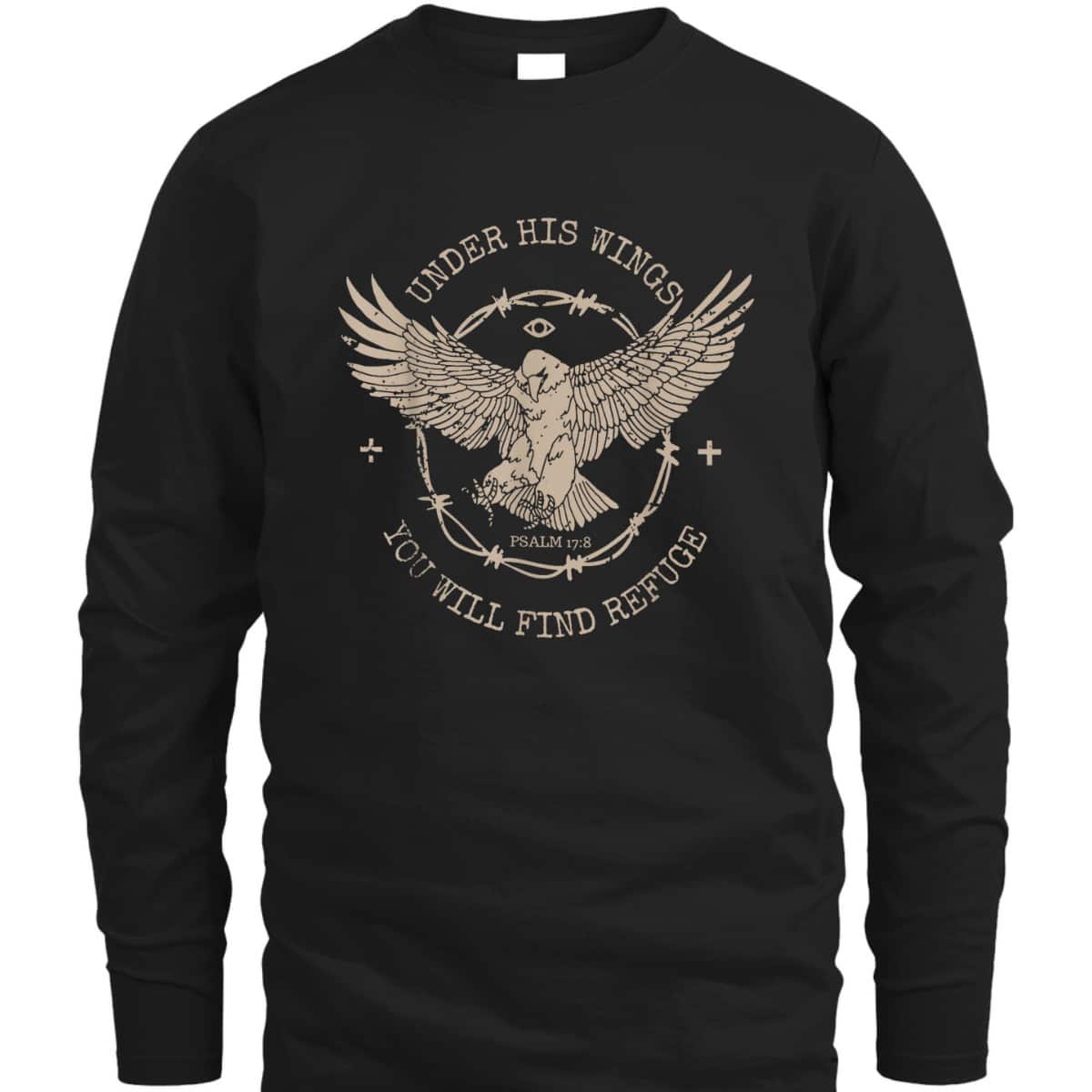 Eagle Vintage Faith Based Christian Jesus Bible Verse T-Shirt Under His Wings You Will Find Refuse
