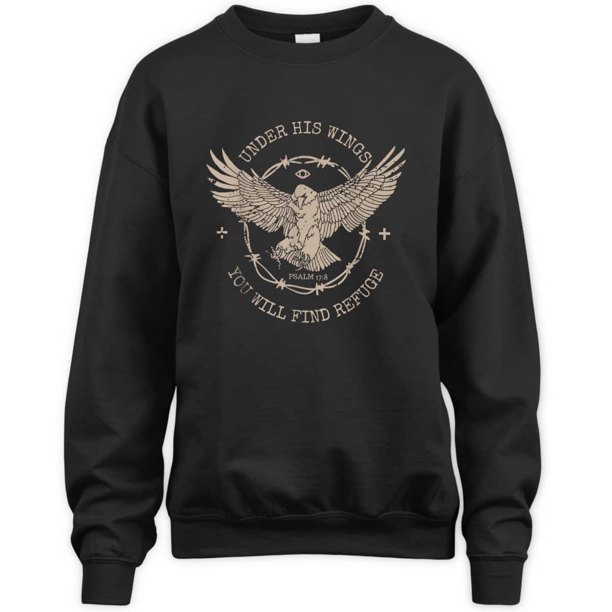 Eagle Vintage Faith Based Christian Jesus Bible Verse T-Shirt Under His Wings You Will Find Refuse