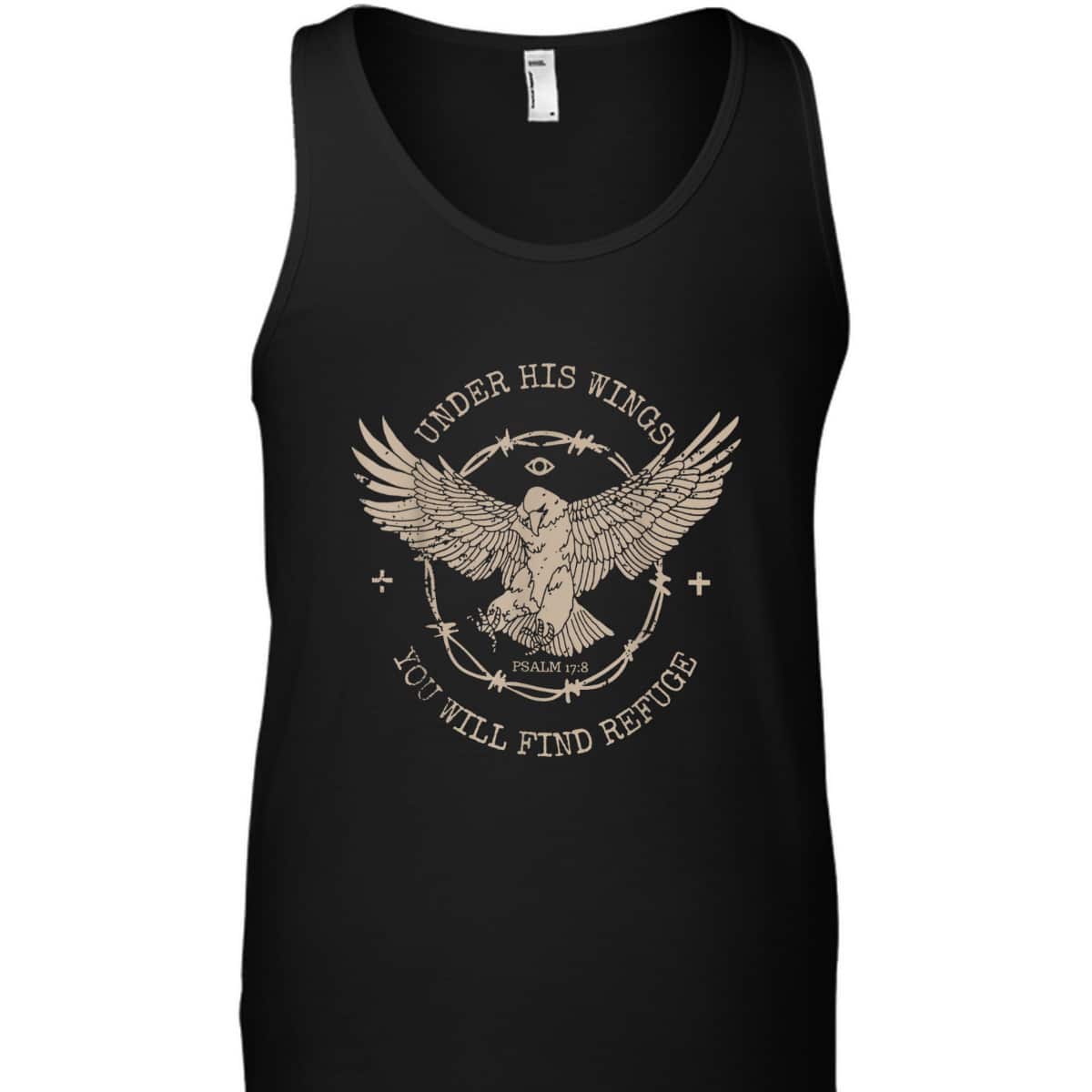 Eagle Vintage Faith Based Christian Jesus Bible Verse T-Shirt Under His Wings You Will Find Refuse