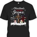Christmas Is All About Jesus Christians Winter Holiday Cross T-Shirt