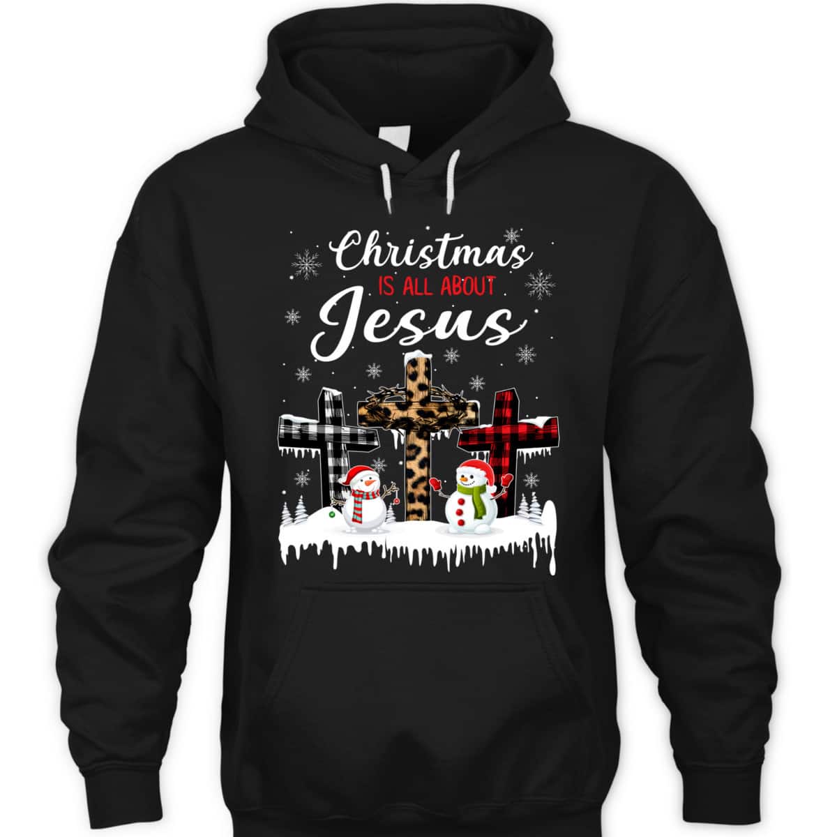 Christmas Is All About Jesus Christians Winter Holiday Cross T-Shirt