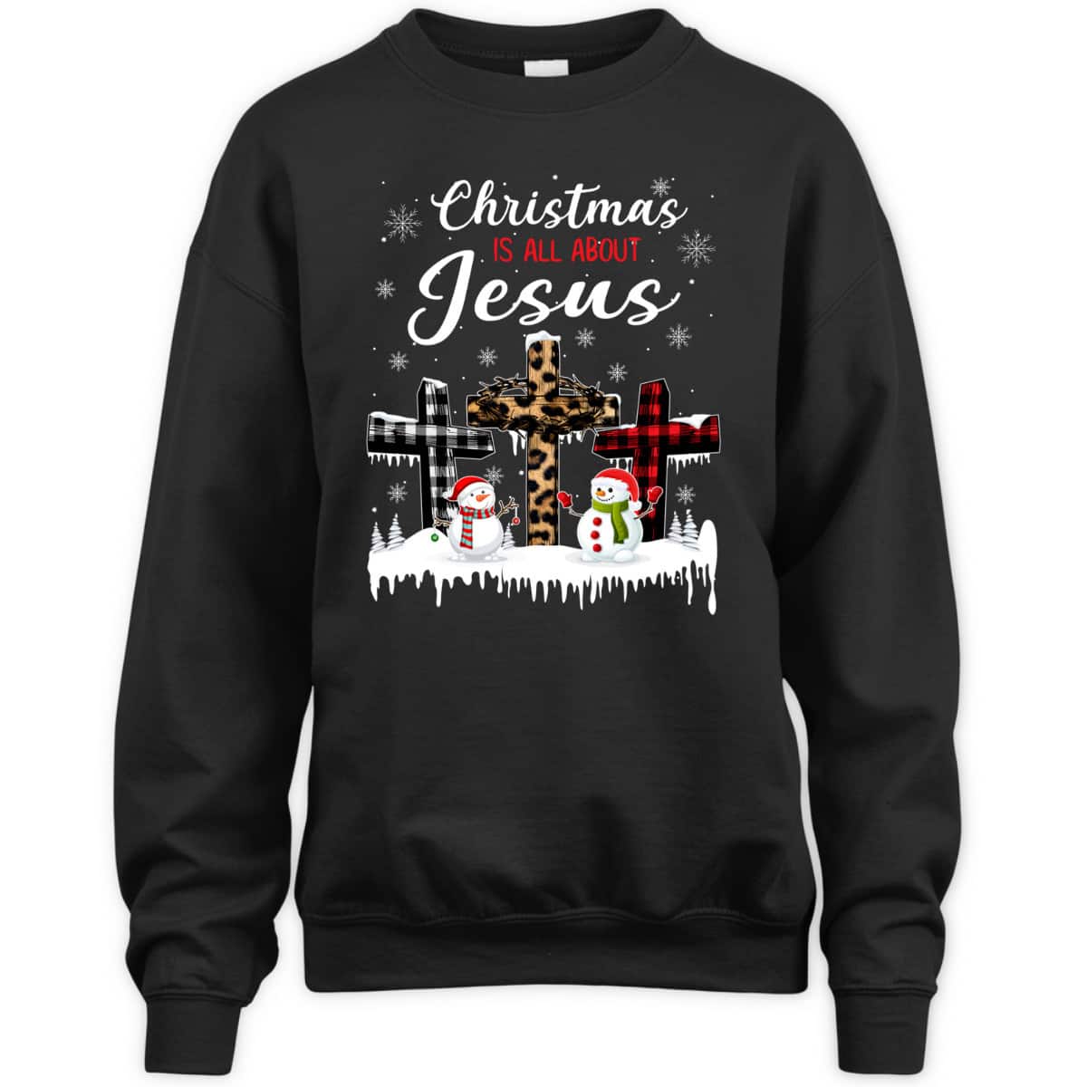 Christmas Is All About Jesus Christians Winter Holiday Cross T-Shirt Christmas Is All About Jesus Christians Winter Holiday Cross T-Shirt