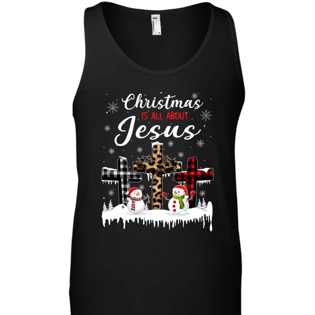 Christmas Is All About Jesus Christians Winter Holiday Cross T-Shirt Christmas Is All About Jesus Christians Winter Holiday Cross T-Shirt