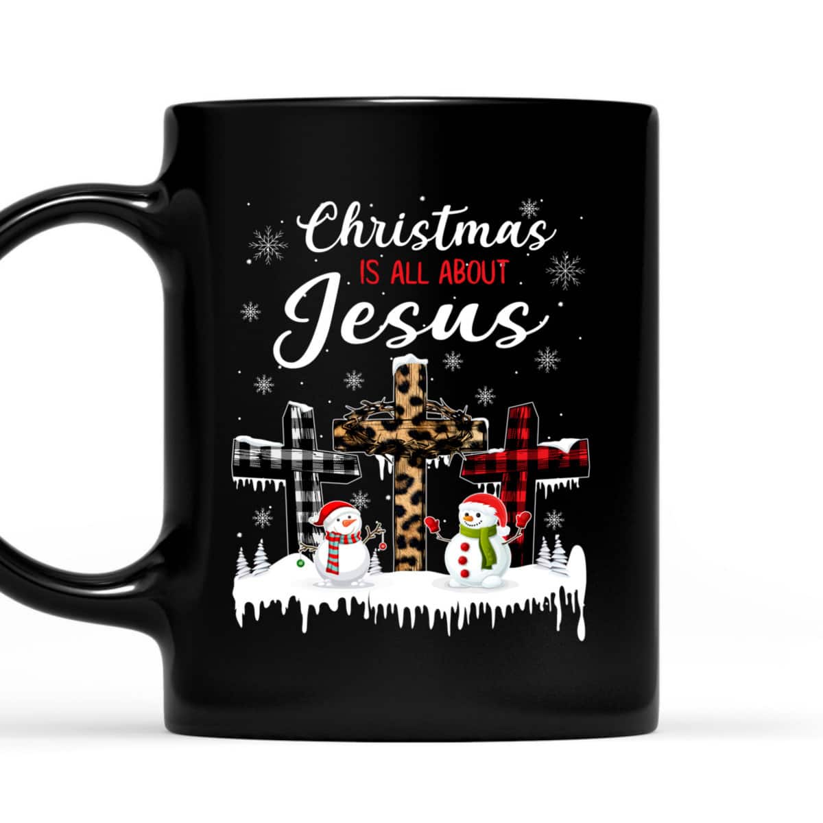 Christmas Is All About Jesus Christians Winter Holiday Cross T-Shirt Christmas Is All About Jesus Christians Winter Holiday Cross T-Shirt