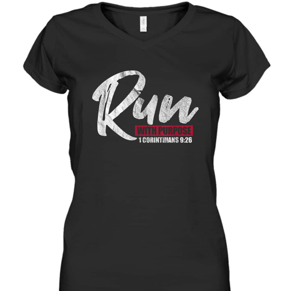 1 Corinthians 926 Christian And Faith T-Shirt Running Runner Run With Purpose Bible Verse