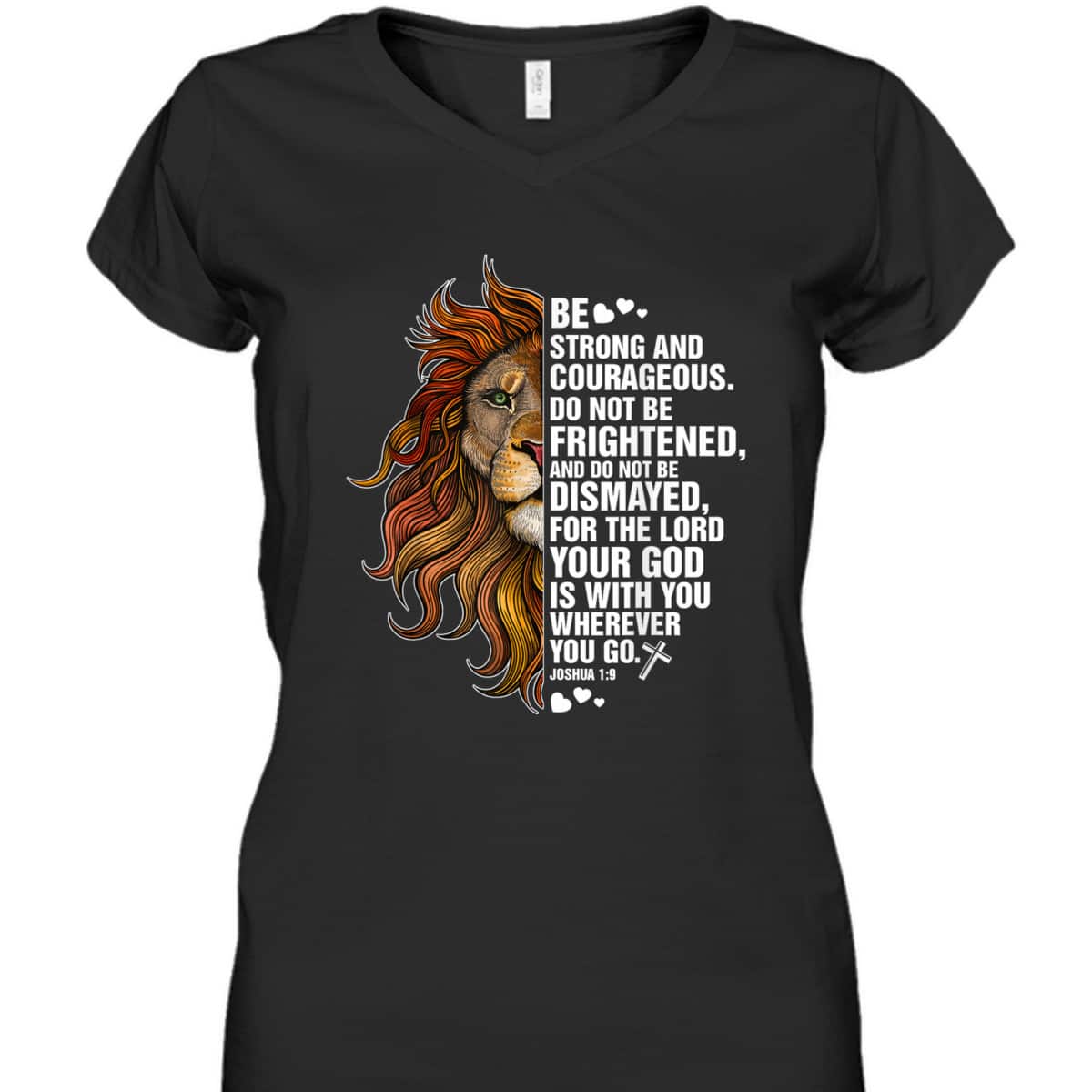 Joshua 19 Christian Bible Be Strong And Courageous Lion T-Shirt Joshua 19 Christian Bible Be Strong And Courageous Lion T-Shirt