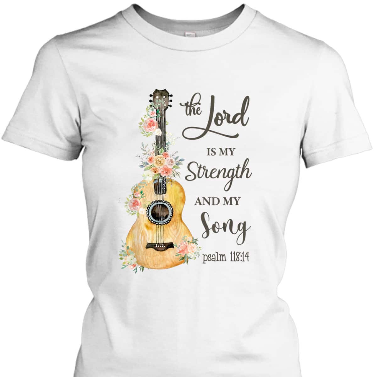 Christian Guitar Jesus The Lord Is My Strength And My Song Bible Verse T-Shirt Christian Guitar Jesus The Lord Is My Strength And My Song Bible Verse T-Shirt