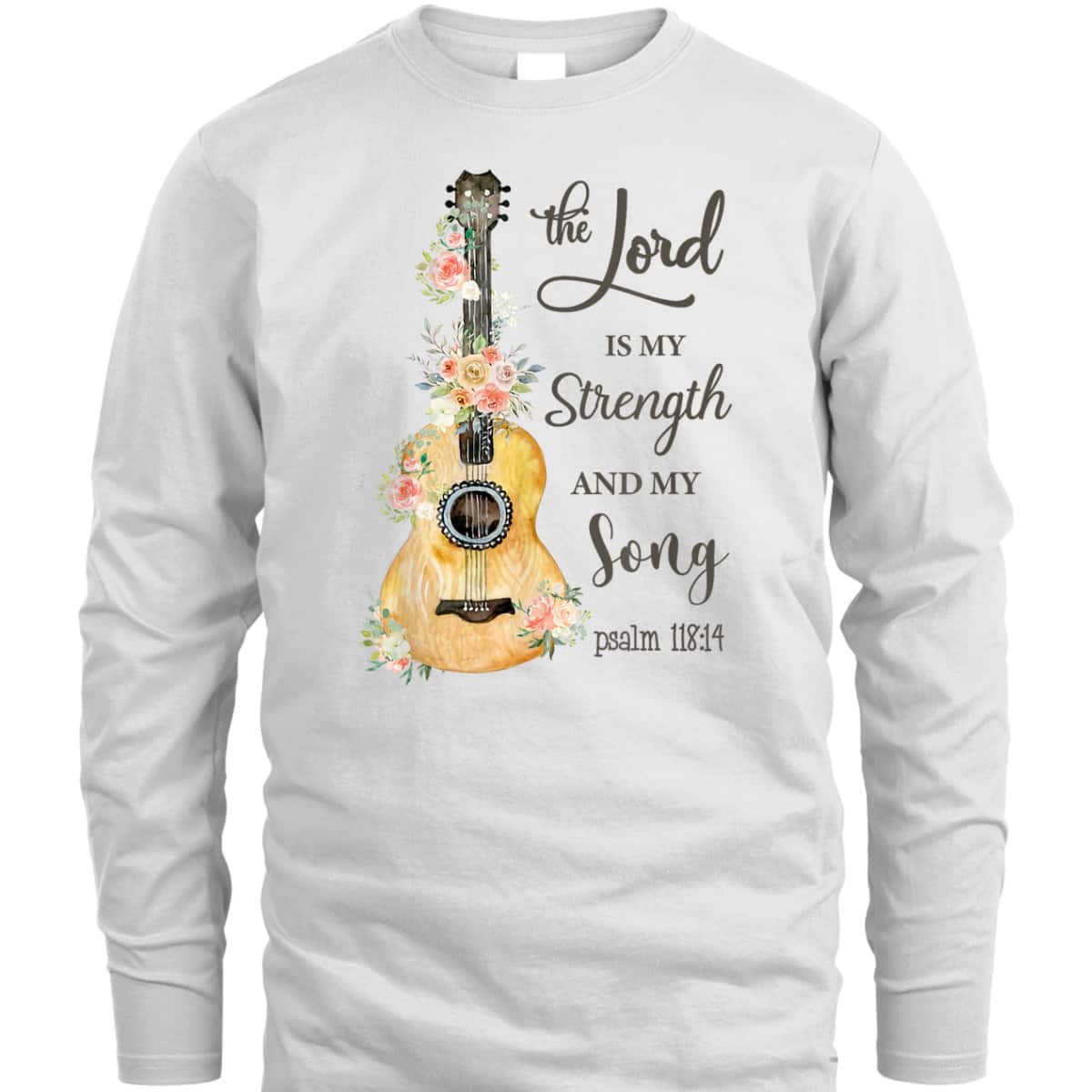 Christian Guitar Jesus The Lord Is My Strength And My Song Bible Verse T-Shirt Christian Guitar Jesus The Lord Is My Strength And My Song Bible Verse T-Shirt