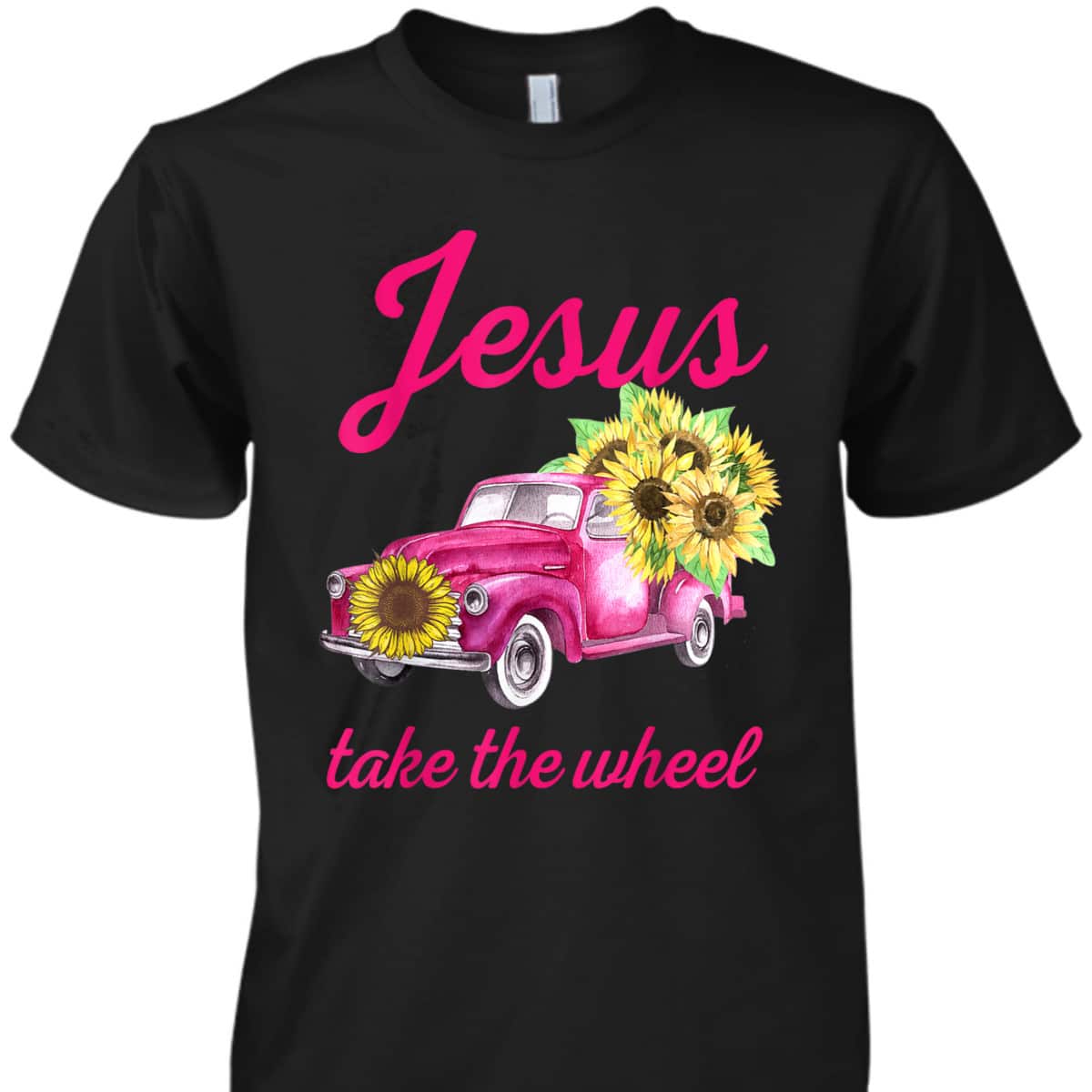 Pink Breast Cancer Awareness Truck Jesus Take The Wheel T-Shirt