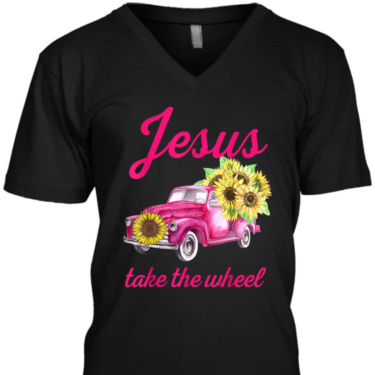 Pink Breast Cancer Awareness Truck Jesus Take The Wheel T-Shirt
