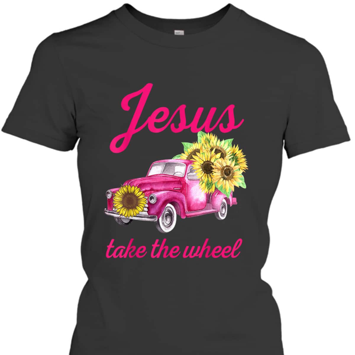 Pink Breast Cancer Awareness Truck Jesus Take The Wheel T-Shirt