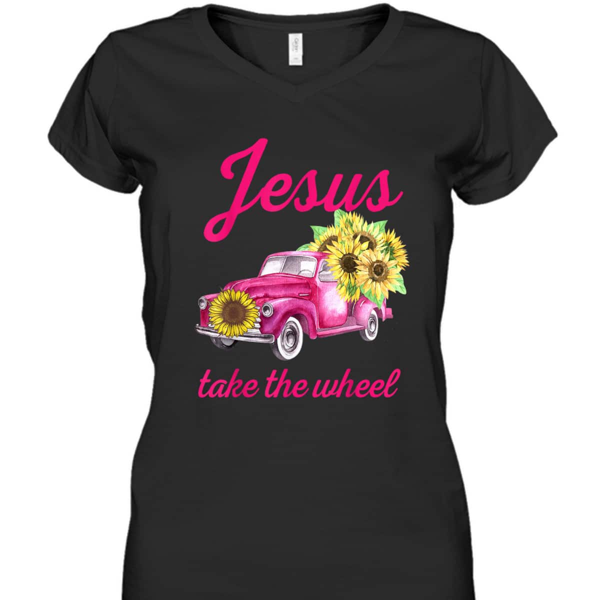 Pink Breast Cancer Awareness Truck Jesus Take The Wheel T-Shirt