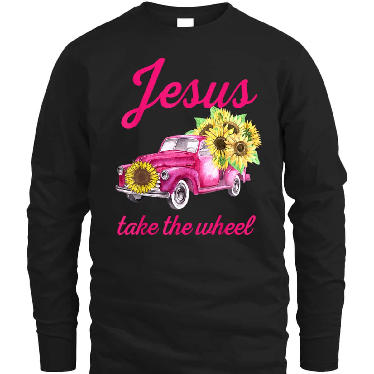 Pink Breast Cancer Awareness Truck Jesus Take The Wheel T-Shirt