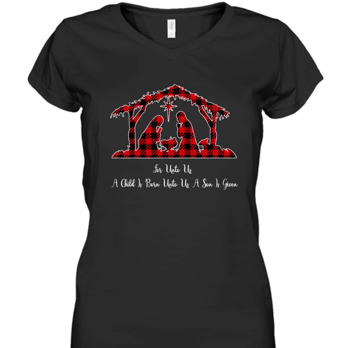 Christmas Nativity Scene Red Plaid Costume Isaiah Bible T-Shirt Christmas Nativity Scene Red Plaid Costume Isaiah Bible T-Shirt
