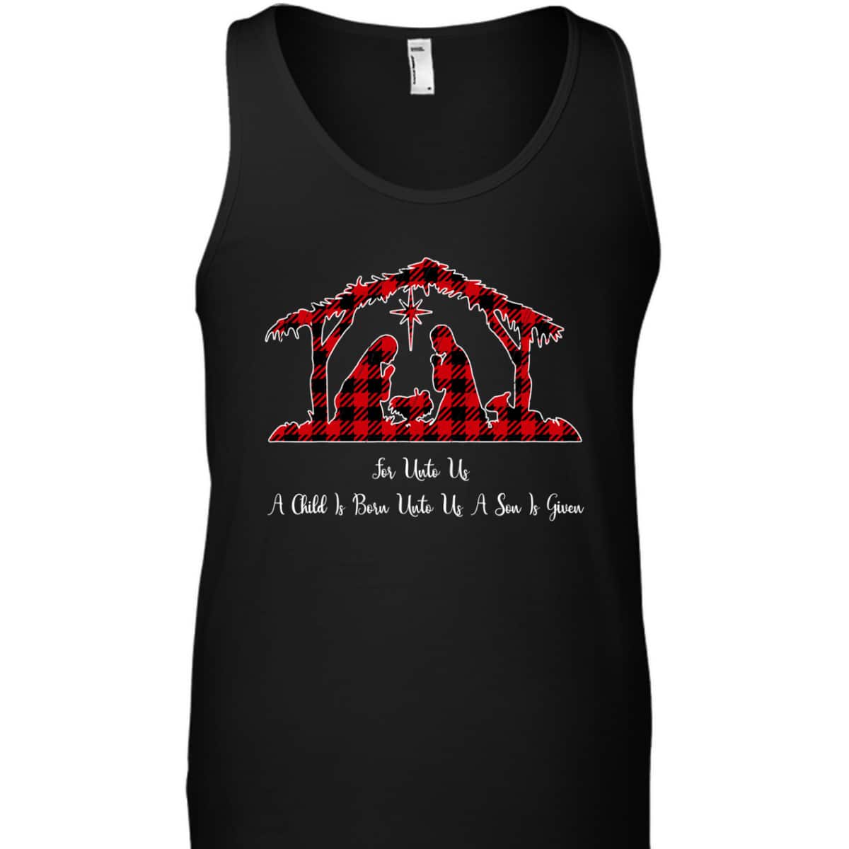 Christmas Nativity Scene Red Plaid Costume Isaiah Bible T-Shirt Christmas Nativity Scene Red Plaid Costume Isaiah Bible T-Shirt