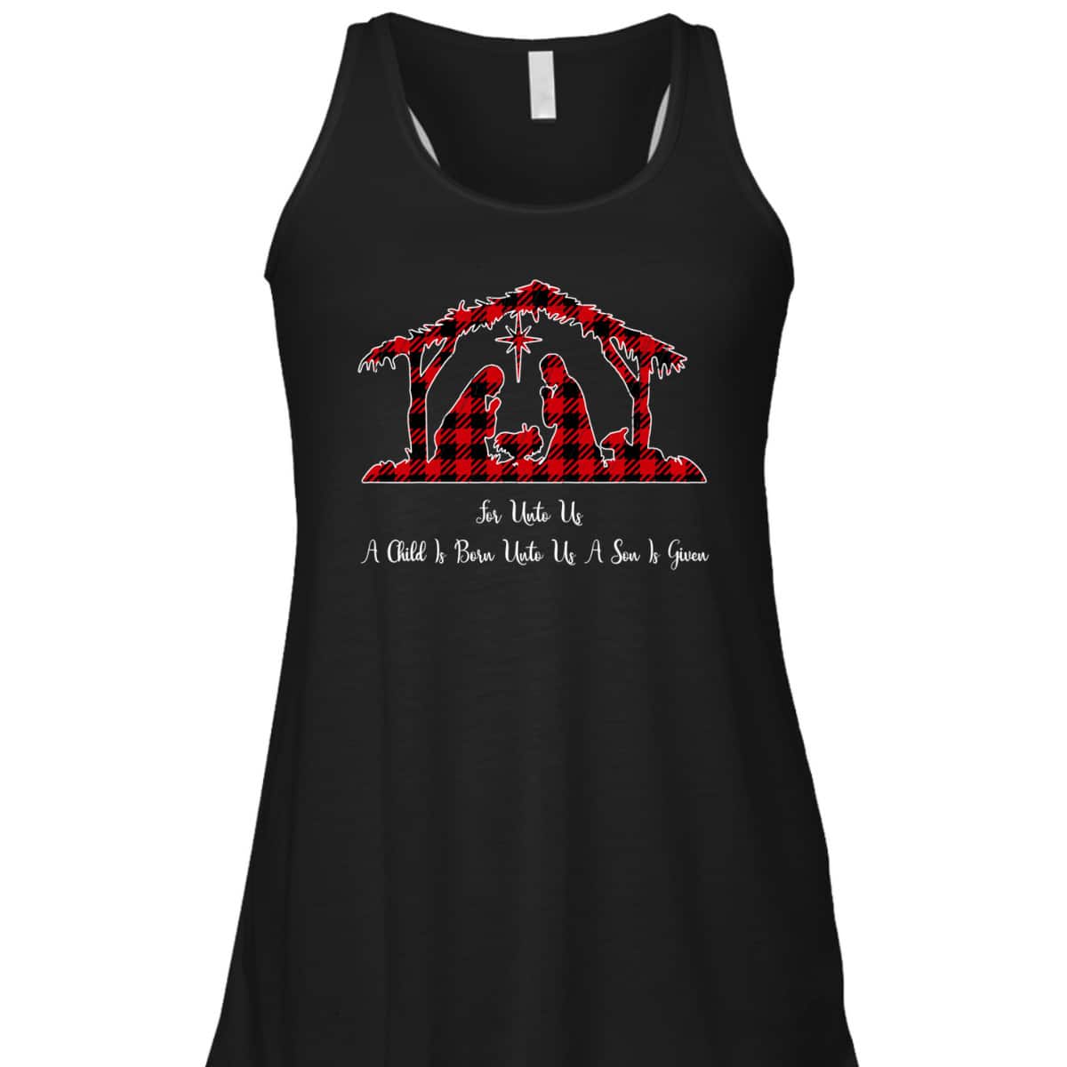 Christmas Nativity Scene Red Plaid Costume Isaiah Bible T-Shirt
