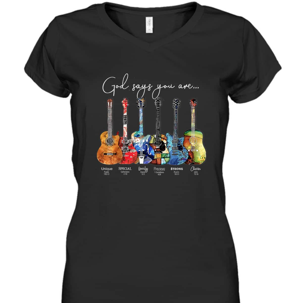 Christian Faith Jesus Guitar God Say You Are Bible Verse Guitarist T-Shirt Christian Faith Jesus Guitar God Say You Are Bible Verse Guitarist T-Shirt