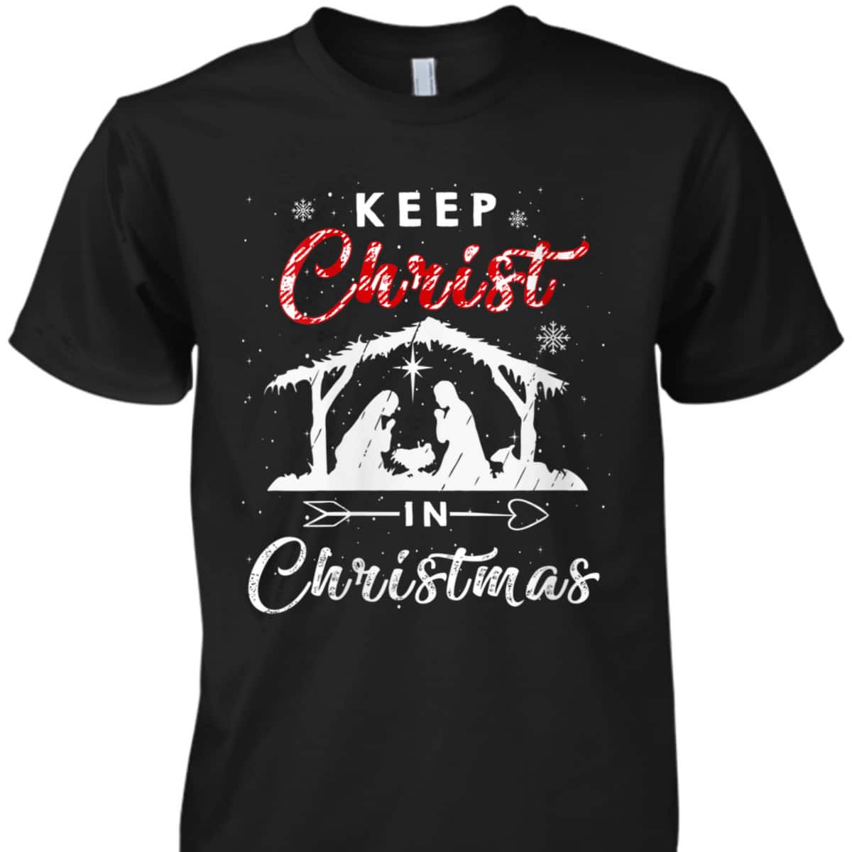 Keep Christ In Christmas Red Plaid Christian Winter Holiday T-Shirt Keep Christ In Christmas Red Plaid Christian Winter Holiday T-Shirt