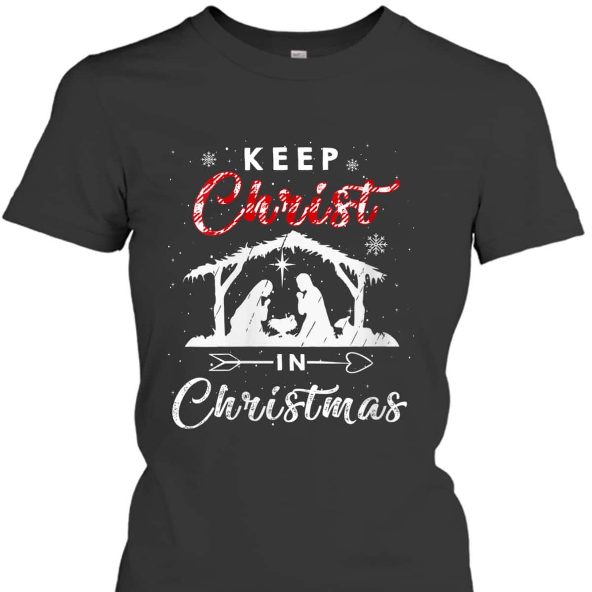 Keep Christ In Christmas Red Plaid Christian Winter Holiday T-Shirt Keep Christ In Christmas Red Plaid Christian Winter Holiday T-Shirt