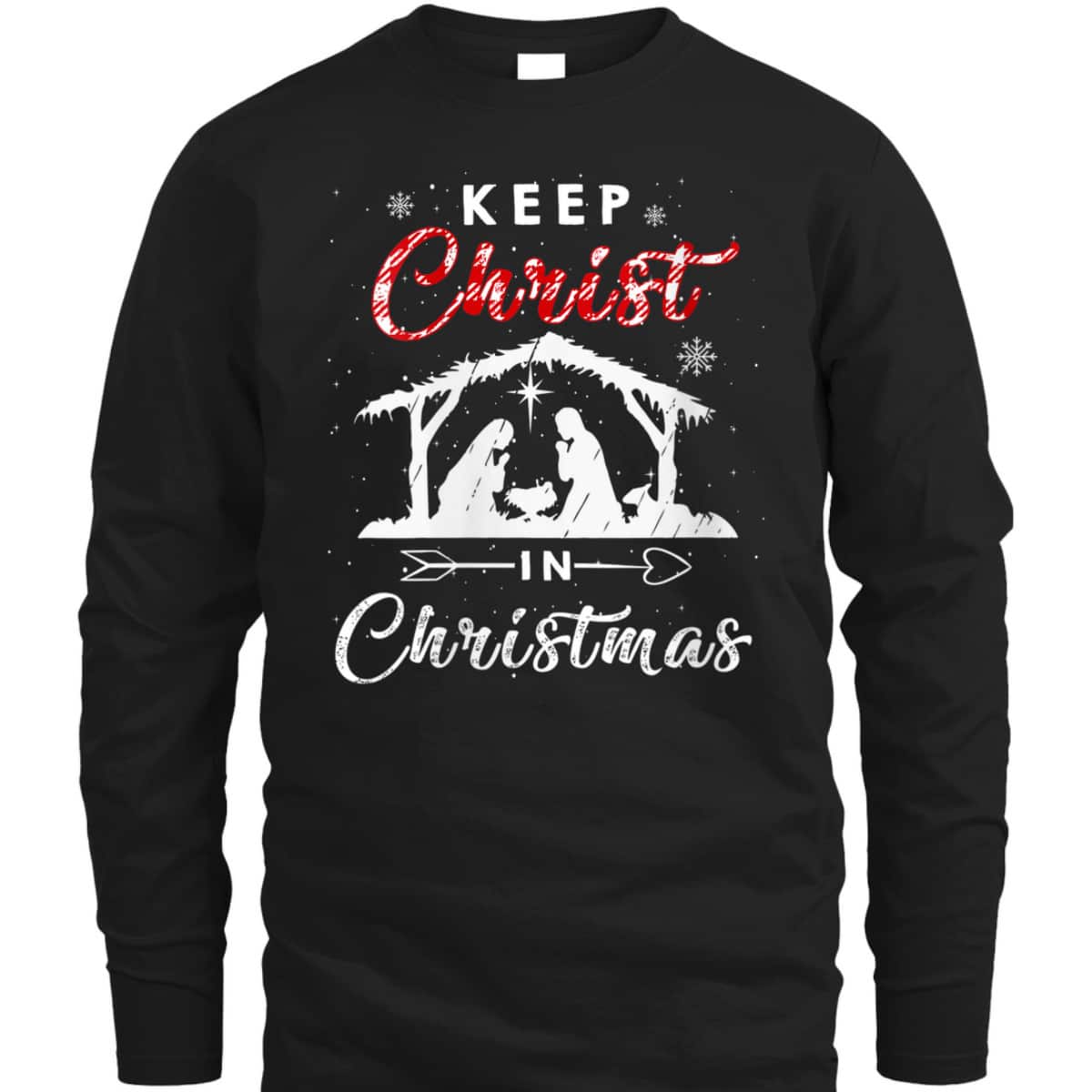 Keep Christ In Christmas Red Plaid Christian Winter Holiday T-Shirt