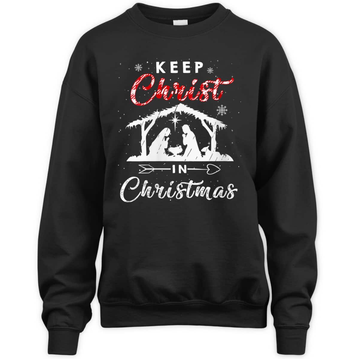 Keep Christ In Christmas Red Plaid Christian Winter Holiday T-Shirt