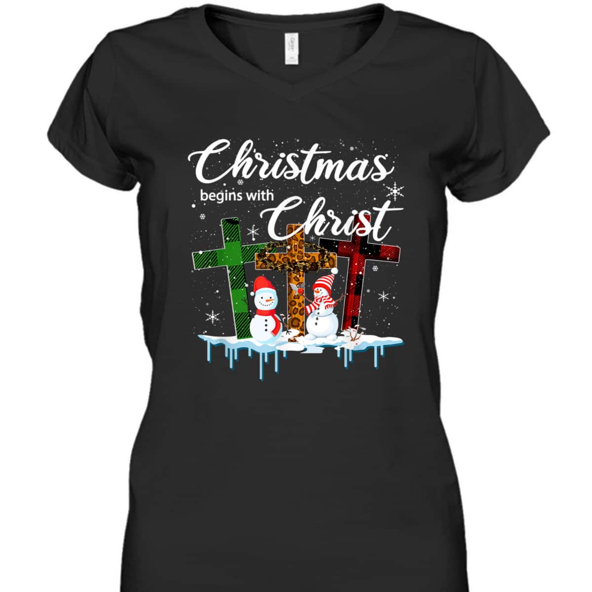 Christmas Begins With Christ Costume Xmas Christian T-Shirt