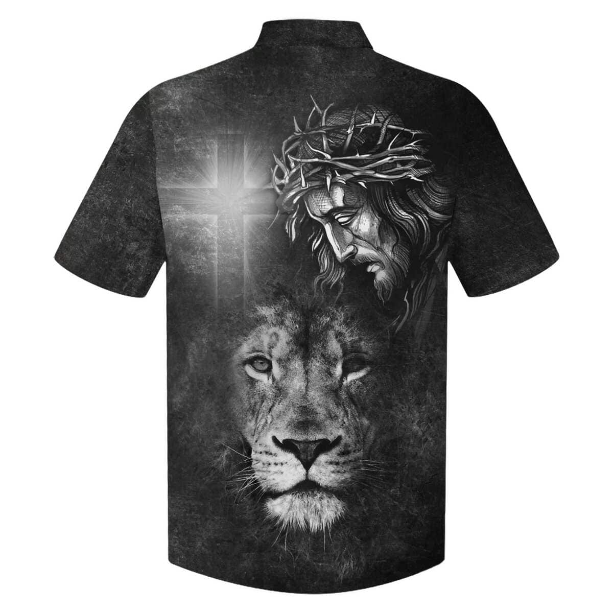 Jesus And Lion Christian Cross Faith Religious Hawaiian Shirt Jesus And Lion Christian Cross Faith Religious Hawaiian Shirt