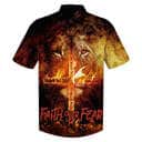 Faith Over Fear Lion Cross Christian Hawaiian Shirt Faith Over Fear Lion Cross Christian Hawaiian Shirt