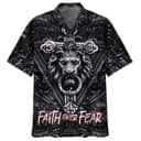 Faith Over Fear Gothic Lion Black Christian Hawaiian Shirt Faith Over Fear Gothic Lion Black Christian Hawaiian Shirt