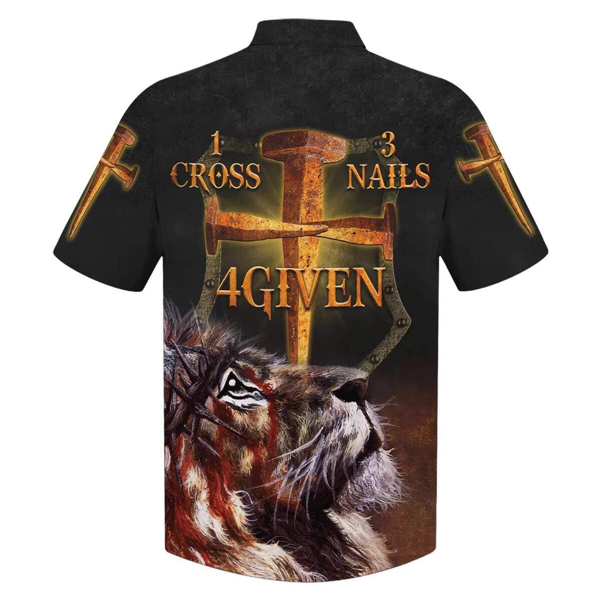 1 Cross 3 Nails 4 Given Lion Christian Cross Hawaiian Shirt 1 Cross 3 Nails 4 Given Lion Christian Cross Hawaiian Shirt