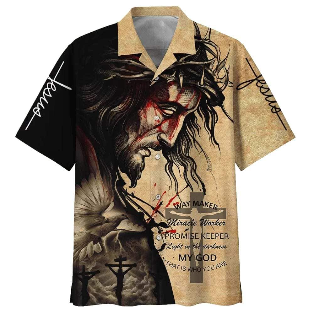 Christian Hawaiian Shirt Way Maker Miracle Worker Promise Keeper Light In The Darkness Religious Gift Christian Hawaiian Shirt Way Maker Miracle Worker Promise Keeper Light In The Darkness Religious Gift