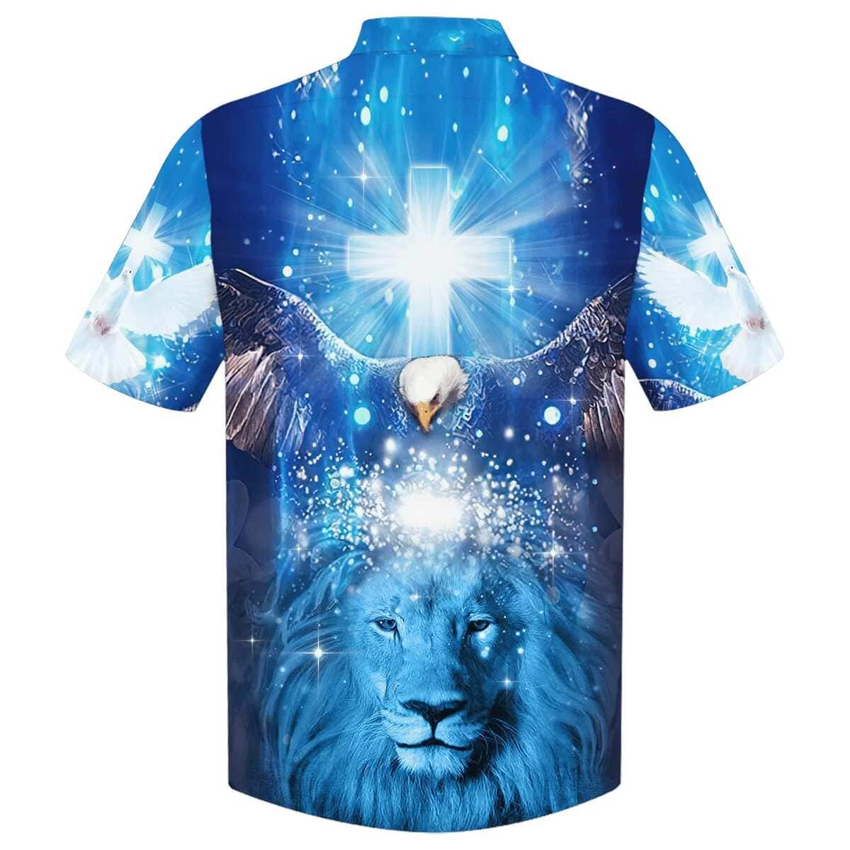 One Nation Under God Lion Christian Dove Cross Hawaiian Shirt One Nation Under God Lion Christian Dove Cross Hawaiian Shirt