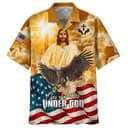 US Flag 4th Of July One Nation Under God Jesus Eagle American Christian Faith Hawaiian Shirt US Flag 4th Of July One Nation Under God Jesus Eagle American Christian Faith Hawaiian Shirt