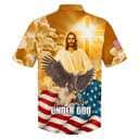 US Flag 4th Of July One Nation Under God Jesus Eagle American Christian Faith Hawaiian Shirt