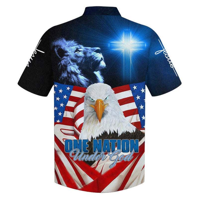 One Nation Under God American Eagle Christian Faith Independence Day American Flag Hawaiian Shirt One Nation Under God American Eagle Christian Faith Independence Day American Flag Hawaiian Shirt