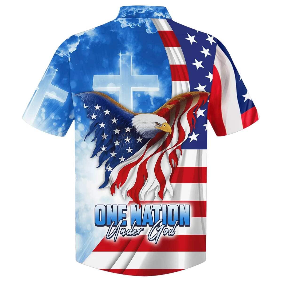 One Nation Under God Eagle American Christian Faith Cross 4th Of July Hawaiian Shirt One Nation Under God Eagle American Christian Faith Cross 4th Of July Hawaiian Shirt