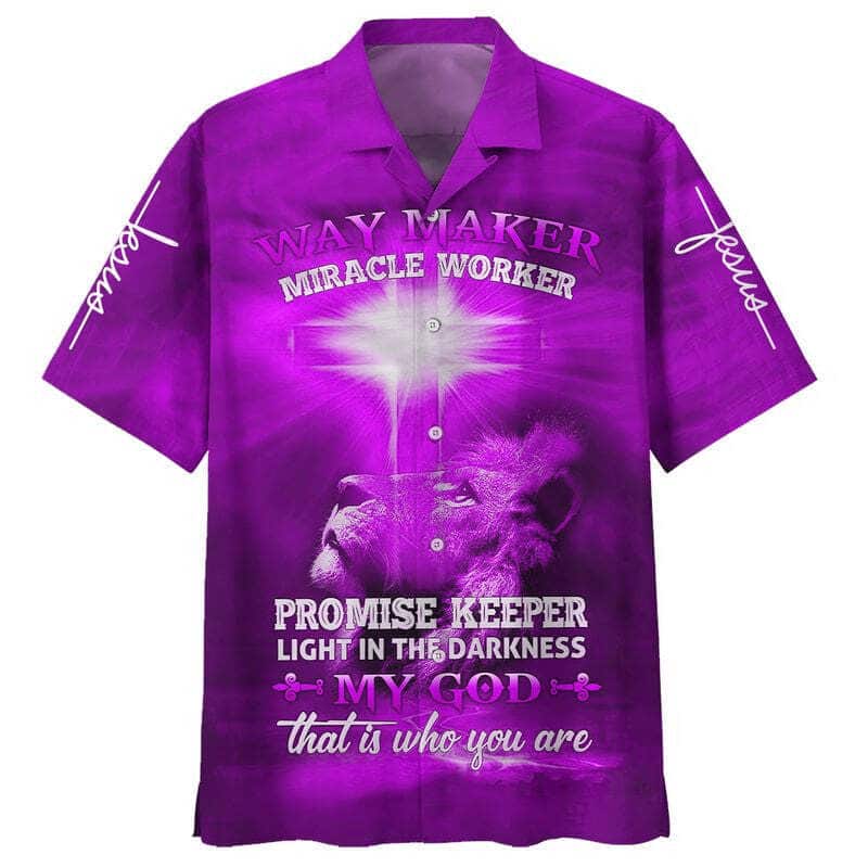 Lion Way Maker Miracle Worker Promise Keeper Light In The Darkness Jesus Christian Faith Hawaiian Shirt Lion Way Maker Miracle Worker Promise Keeper Light In The Darkness Jesus Christian Faith Hawaiian Shirt