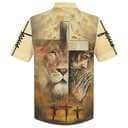 Jesus Praying Lion Of Judah Christian Cross Faith Christian Faith Hawaiian Shirt