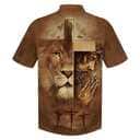 Lion Jesus Pray Cross Christian Faith Religious Hawaiian Shirt