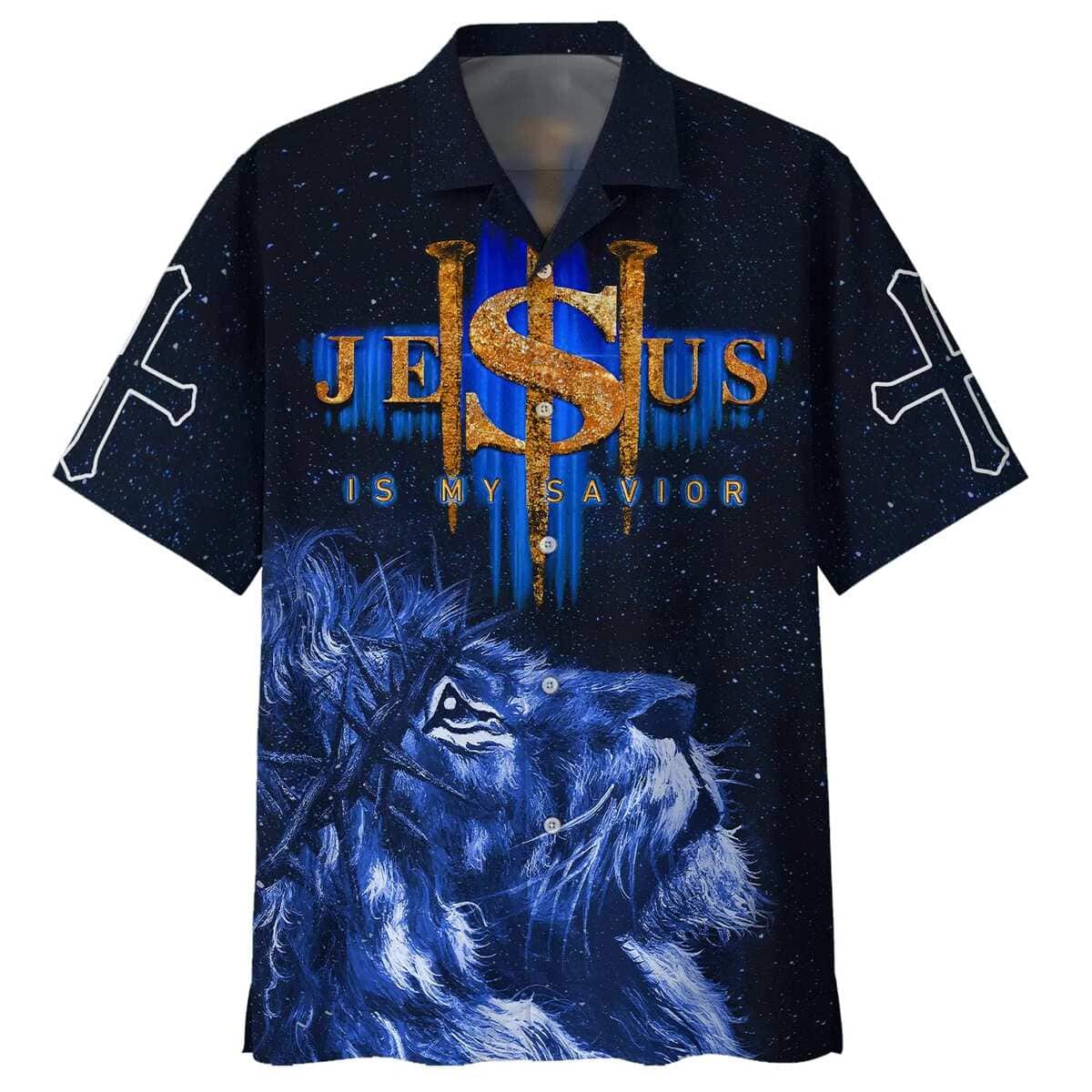 Lion Jesus Is My Savior God Christian Faith Hawaiian Shirt Lion Jesus Is My Savior God Christian Faith Hawaiian Shirt