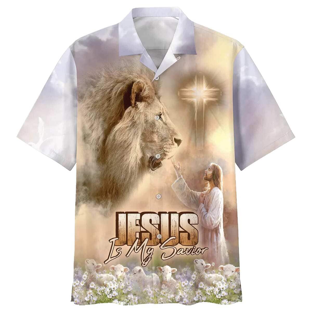 Jesus Is My Savior Lion Lambs Christian Faith Hawaiian Shirt Jesus Is My Savior Lion Lambs Christian Faith Hawaiian Shirt