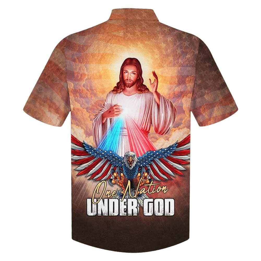Jesus Eagle One Nation Under God Christian Faith Hawaiian Shirt 4th Of July Gift Jesus Eagle One Nation Under God Christian Faith Hawaiian Shirt 4th Of July Gift