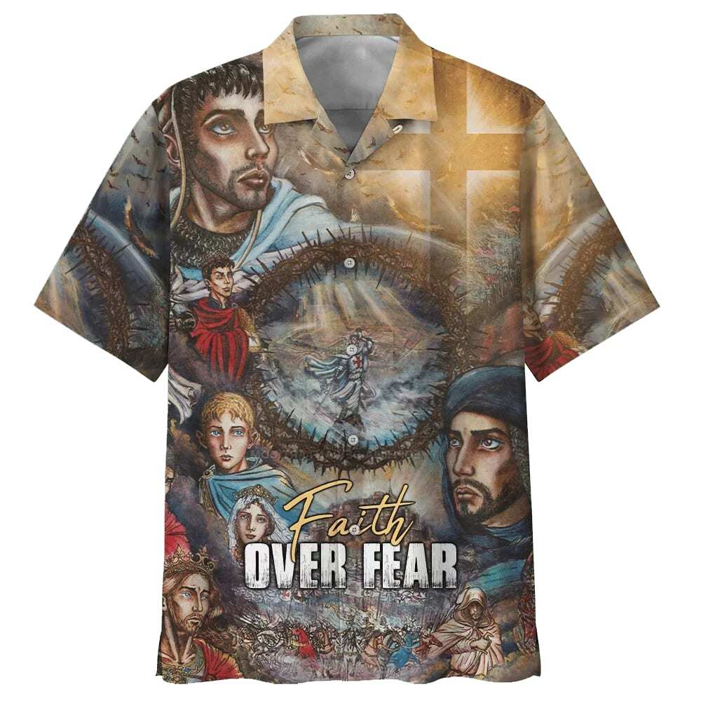 Faith Over Fear Christian Faith Knight Template Hawaiian Shirt Faith Over Fear Christian Faith Knight Template Hawaiian Shirt